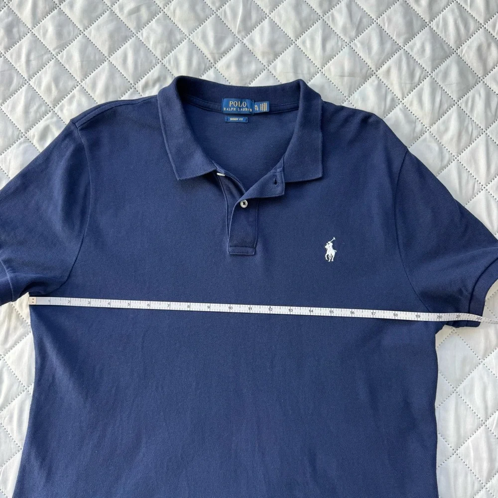 Polo Ralph Lauren Men’s Navy Polo Shirt XL Skinny Fit Cotton Pony Classic Preppy